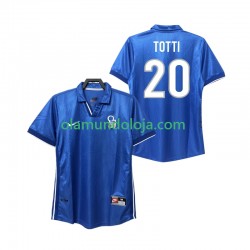 Camisola Itália Totti 20 Retro Homem Equipamento Primeiro 1998 Manga Curta